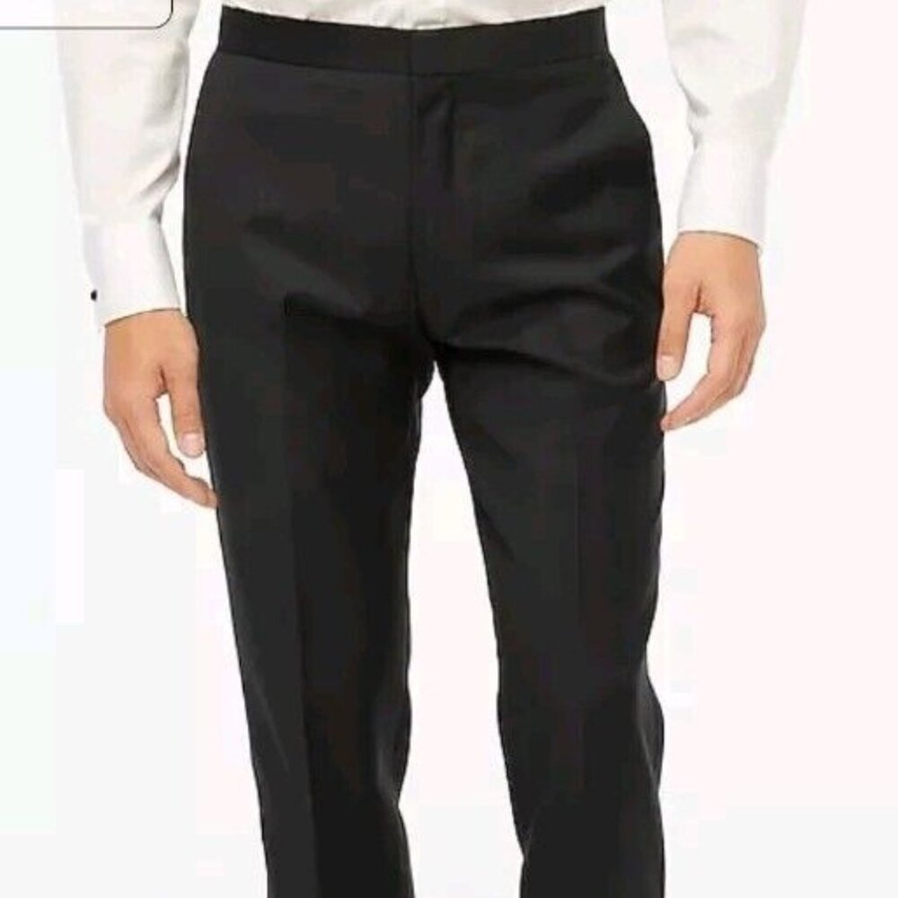 J. Crew Slim-fit Thompson Black Tuxedo Pants 31x30 With Black Leg Braid Hem 26"